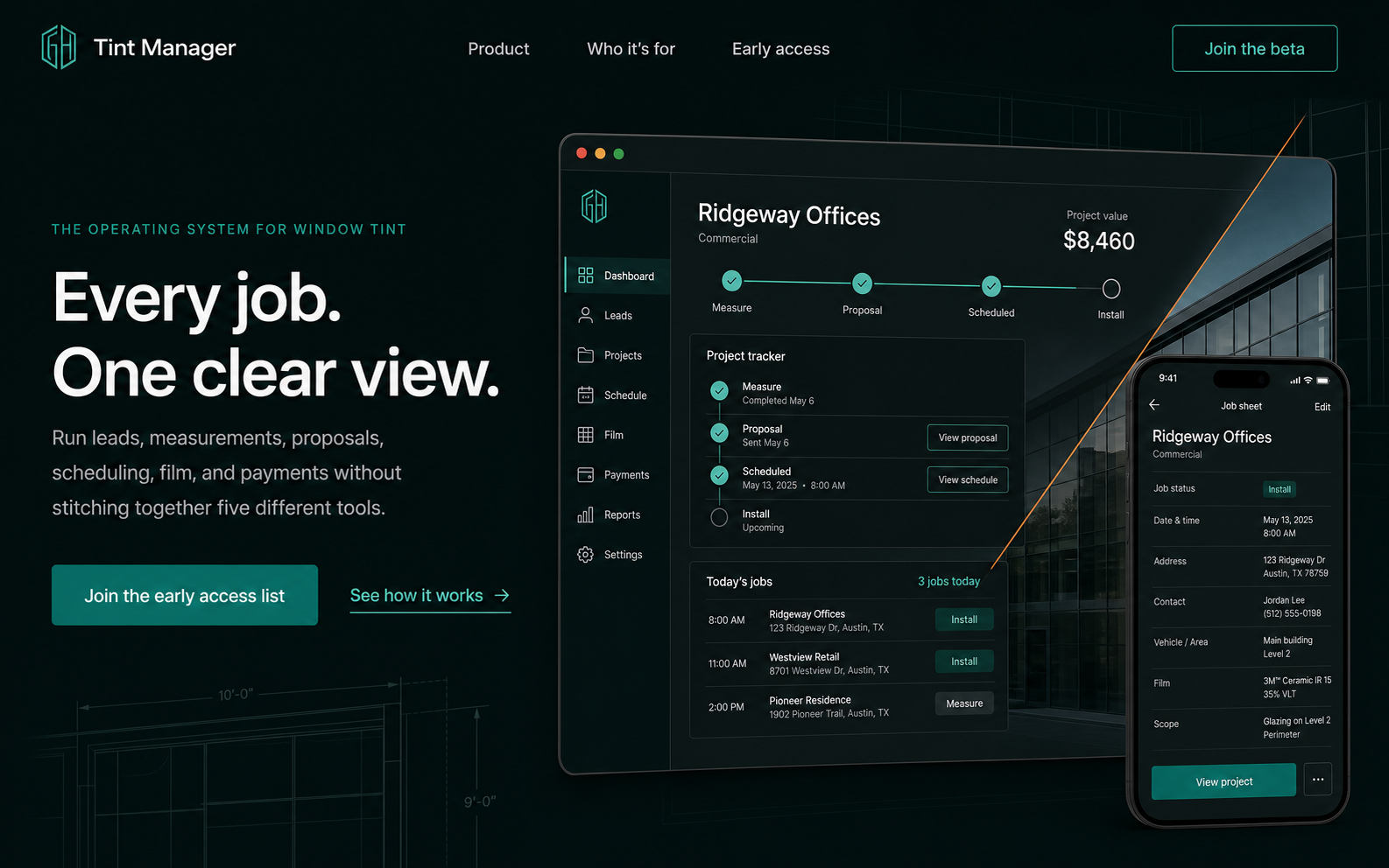 Tint Manager — One clear system for every tint job